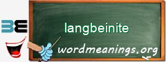 WordMeaning blackboard for langbeinite